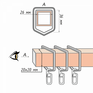 изображение кольцо «квадро» с пластиковой вставкой и крючком упак. 10 шт на olexdeco.ru