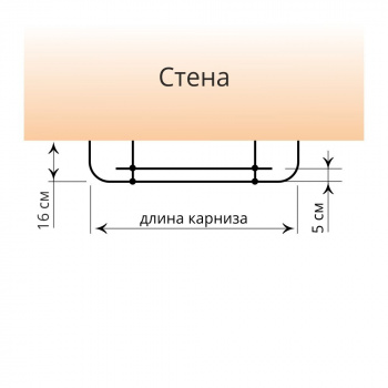 изображение стеновой профильный карниз для штор «универсал» с поворотами к стене двухрядный черный на olexdeco.ru
