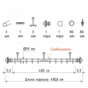 изображение двухрядный потолочный карниз для штор «верди» на olexdeco.ru